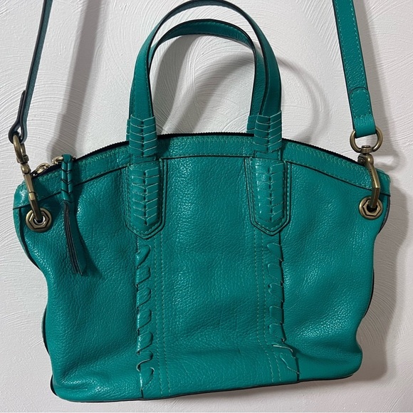 orYANY Green Pebbled Leather Medium Shoulder Bag - Picture 1 of 10